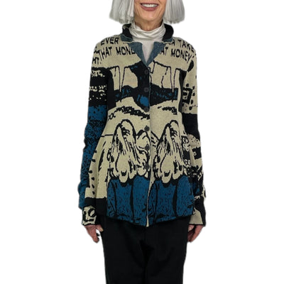 JACQUARD PRINT KNIT JACKET