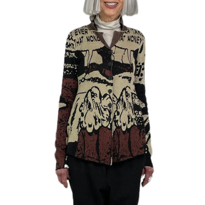 JACQUARD PRINT KNIT JACKET