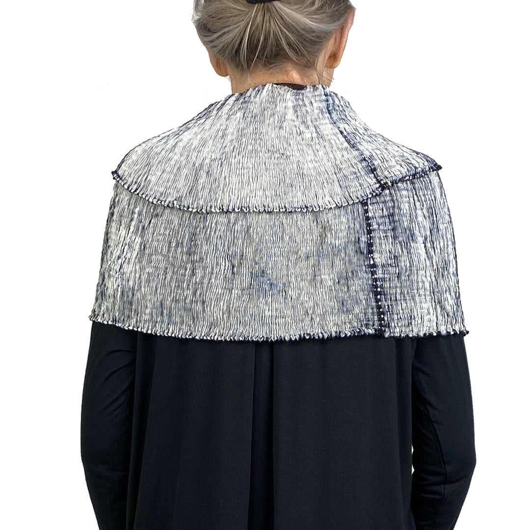 MOKU SHIBORI PLEATED INFINITY SCARF