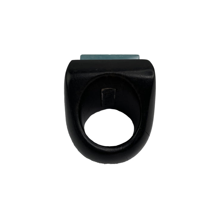 AQUAMARINE / EBONY RING