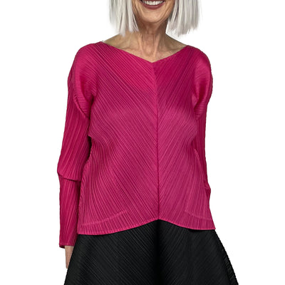 TAP PLEAT LONG SLEEVE TOP