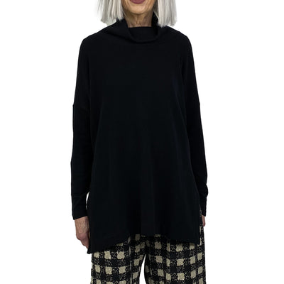 ZEPPOLA HI NECK LONG KNIT TOP
