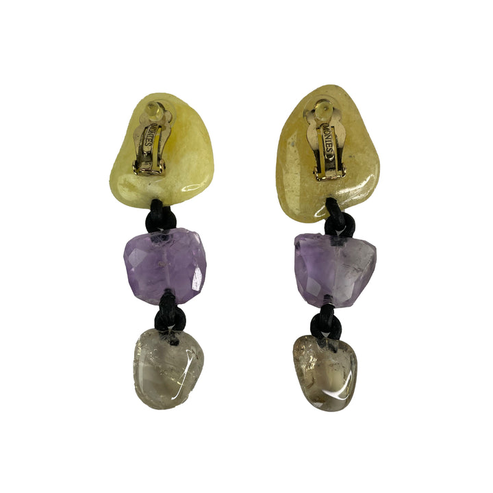 TRIPLE STONE DROP EARRING