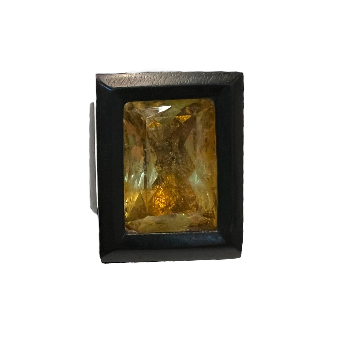 CITRINE / EBONY RING